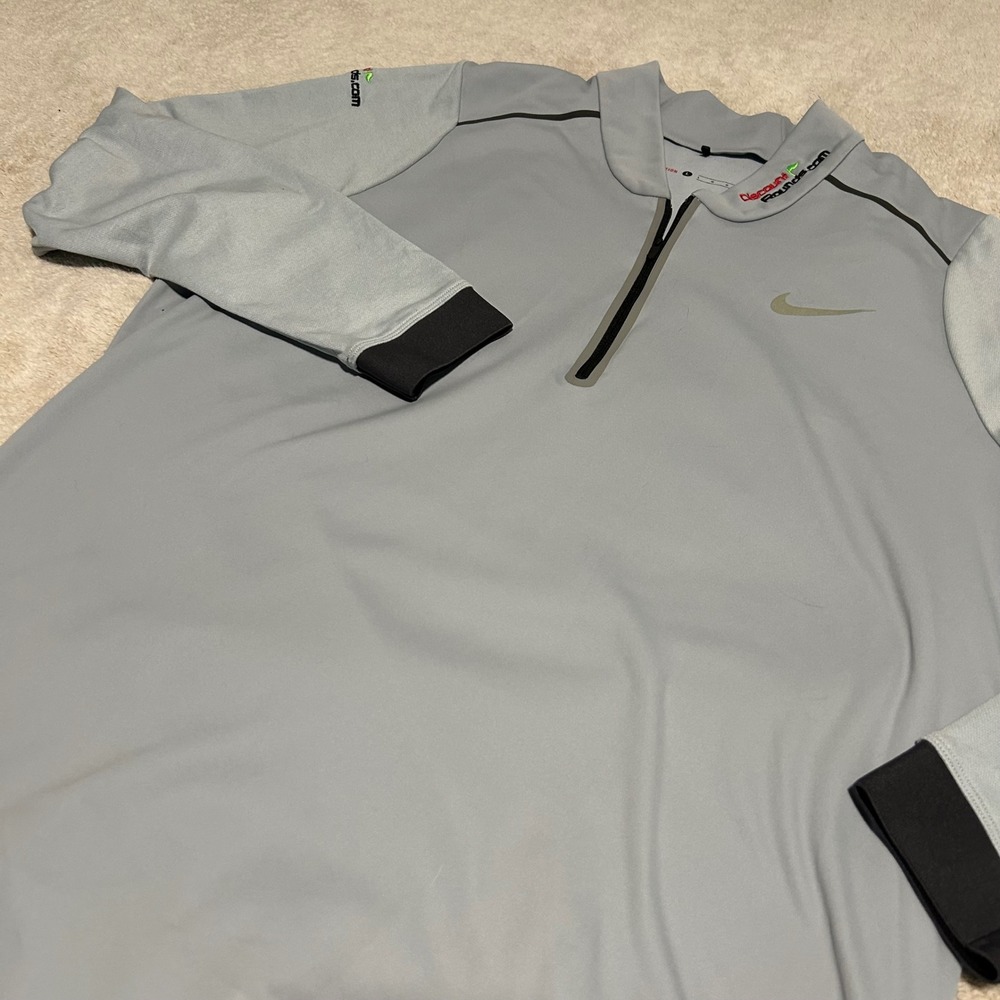 Nike Golf Tiger Woods‎ Tech 2.0 BladeNeck Pullover Mens Large Grey 1/4 Zip